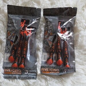 Black and Orange Disposable Razors - 3 Pack